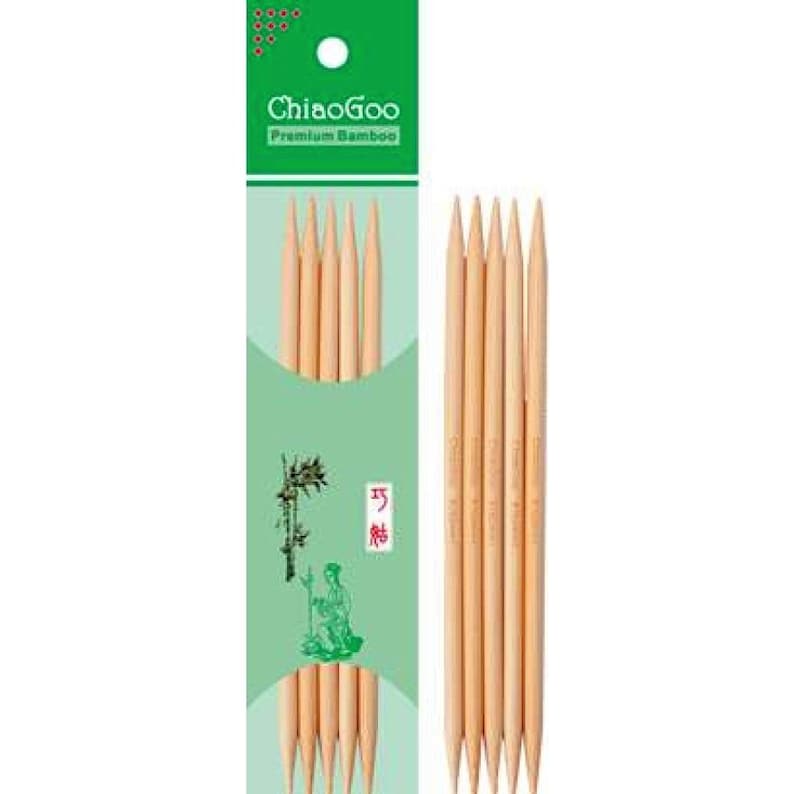 Juego de agujas Bamboo Natural Chiaogoo aguja de tejer medias 13-20 cm imagen 1