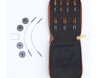 Knitpro needle set interchangeable needle tips Ginger Wood Mini 3,- 6 mm 31290