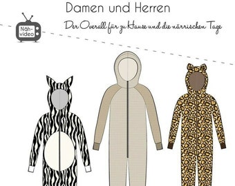 Papierschnittmuster Fadenkäfer Jumpsuit Damen und Herren XS-4XL Nr. 86