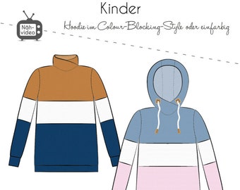 Papierschnittmuster Fadenkäfer Hoodie Toni Kinder 74-164 Nr. 105