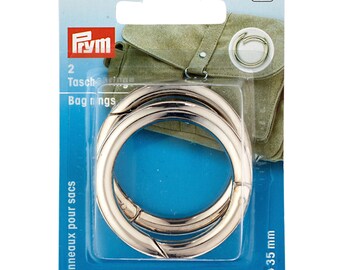 Prym bag rings silver 2 pieces 35 mm bag closure ring snap hook 417890