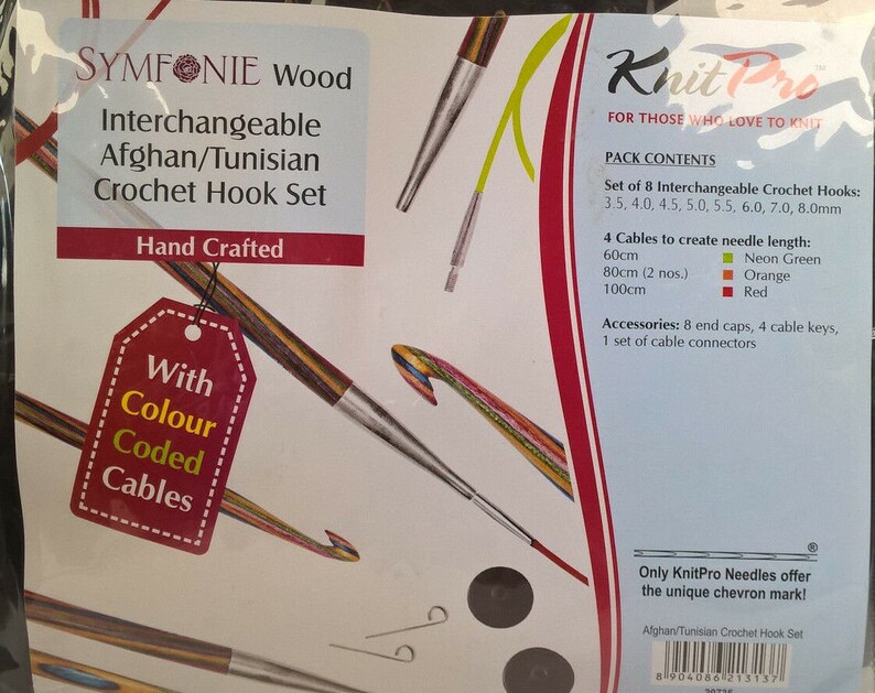 Interchangeable 20735 KnitPro Crochet Needle Set Afghan Tunisian Symfonie Wood