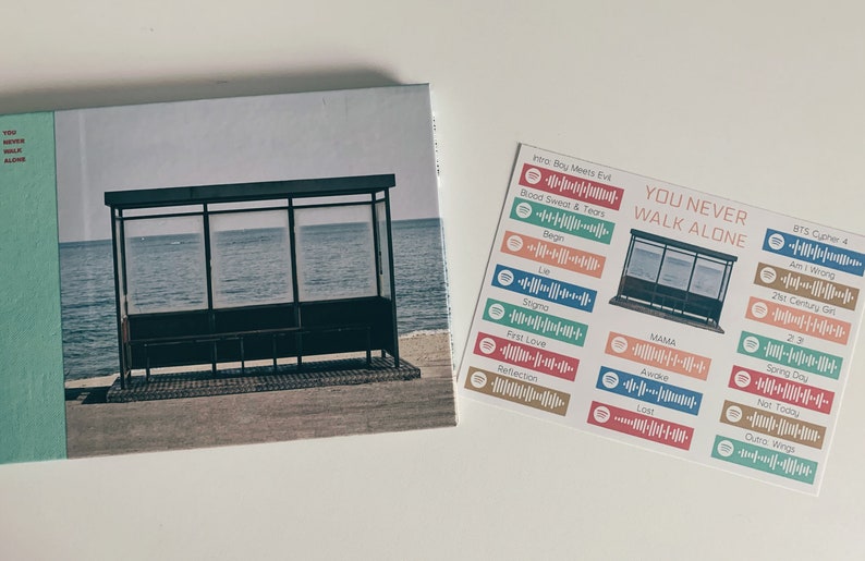 Bts You Never Walk Alone Album Spotify Sticker Sheet Etsy Bts You Never Walk Alone Album Spotify Sticker Sheet Etsy