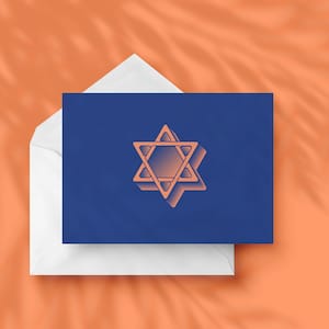 MAGEN DAVID / Star of David - Jewish Yiddish Hebrew greetings card