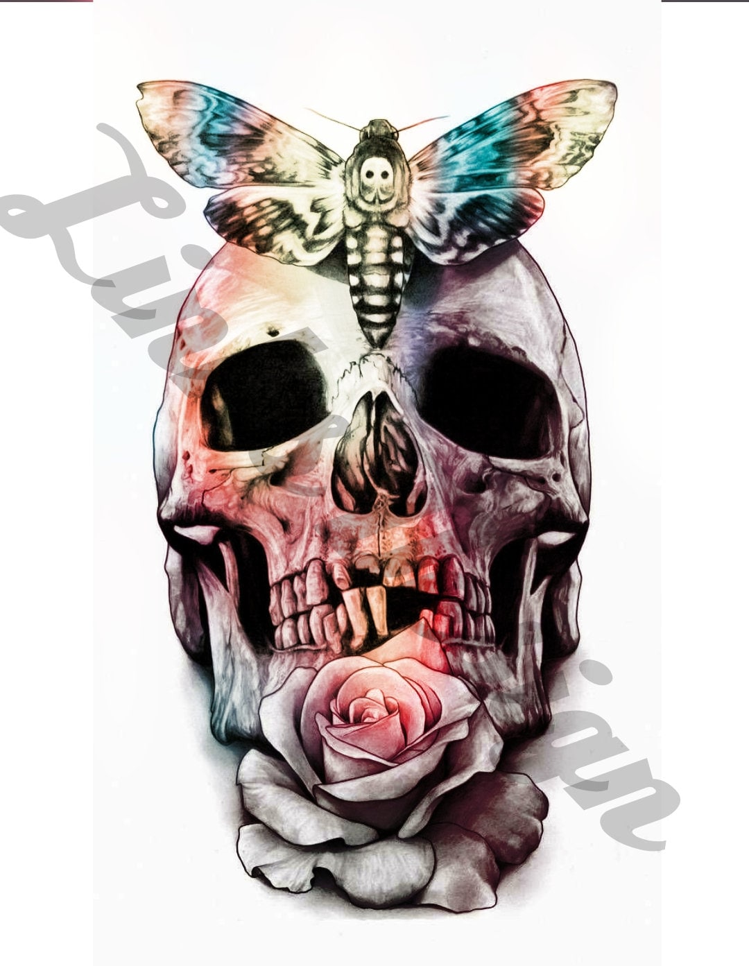 Buy 2pcstemporary Butterfly Skull Tattootemporary Skull Online in India   Etsy