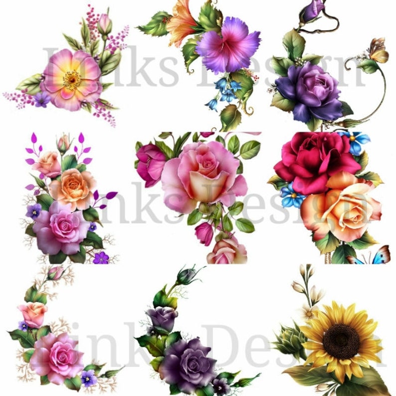 Flower Waterslide Decals for Tumblers Etsy Denmark