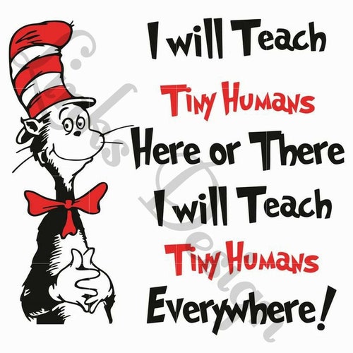 Dr Seuss I Will Teach Tiny Humans Waterslide Decal for - Etsy