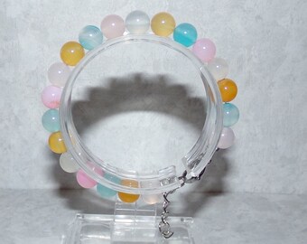 Men's/Woman's Gemstone Bead Bracelet, 8mm Morganite Bracelet