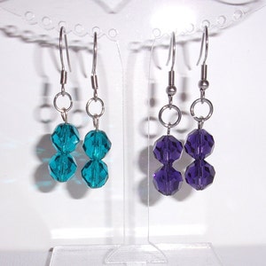 Short Crystal Drop Earrings, Short Dangle Earrings
