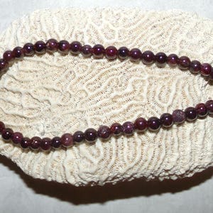 Dainty Garnet Beaded Anklet, 4mm Gemstone Bead Ankle Bracelet