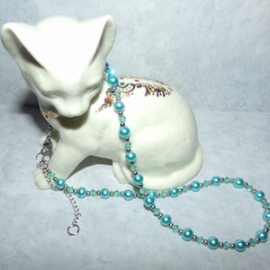 Aqua Pearl and Caribbean Sea Crystal Necklace, Pearl and Crystal Necklace