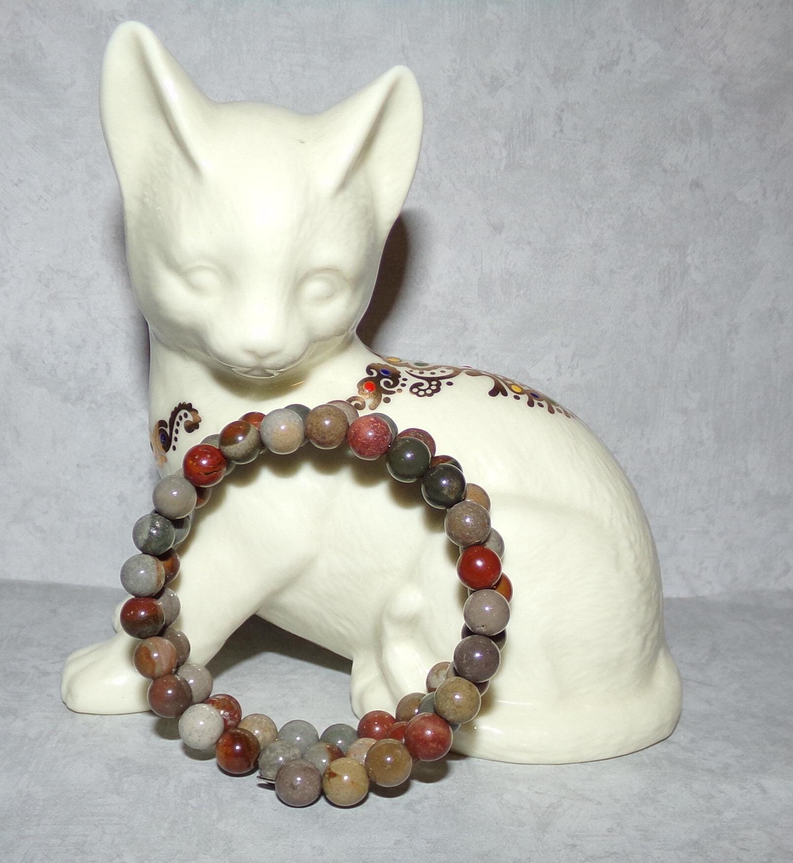 2 Loop Gemstone Bead  Bracelets, Memory Wire bracelets