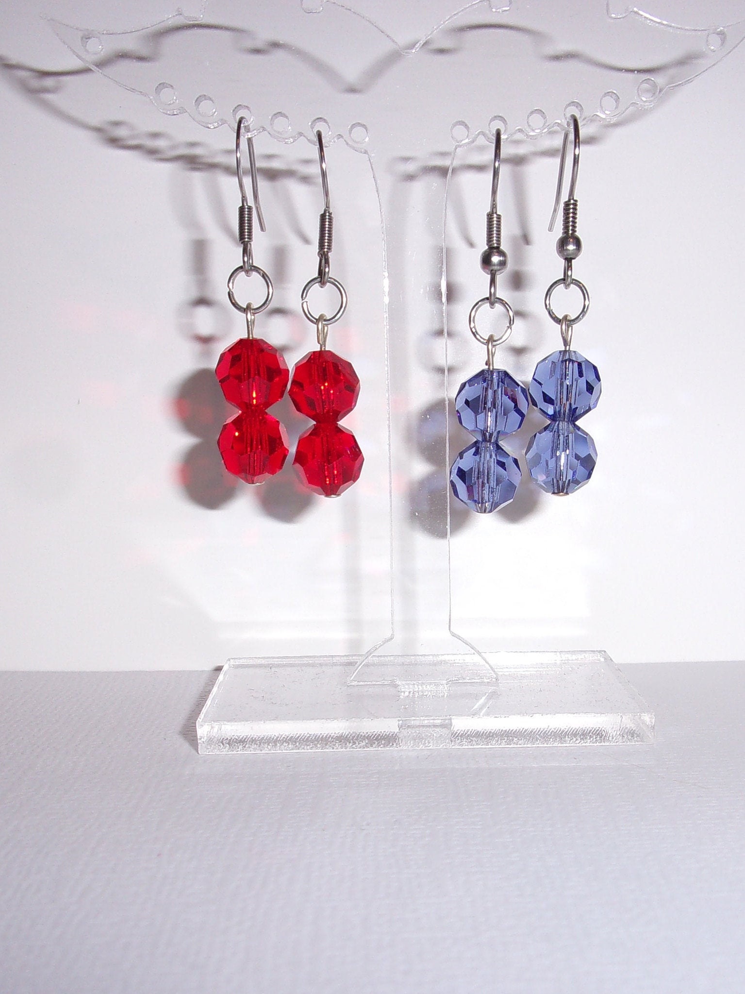 Short Crystal Drop Earrings Short Dangle Earrings Etsy