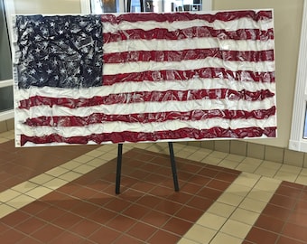 American Flag A real flag mounted and encased in epoxy.