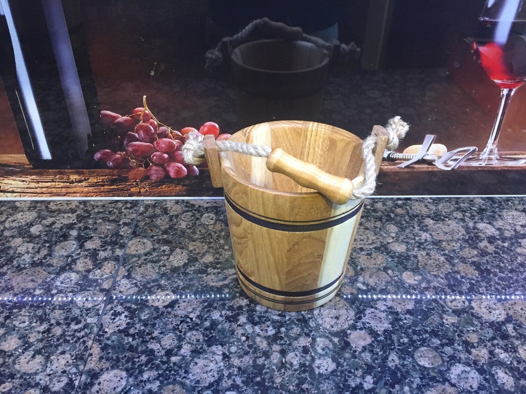 Small Wooden Bucket With Handle Home Garden Decoration Etsy UK