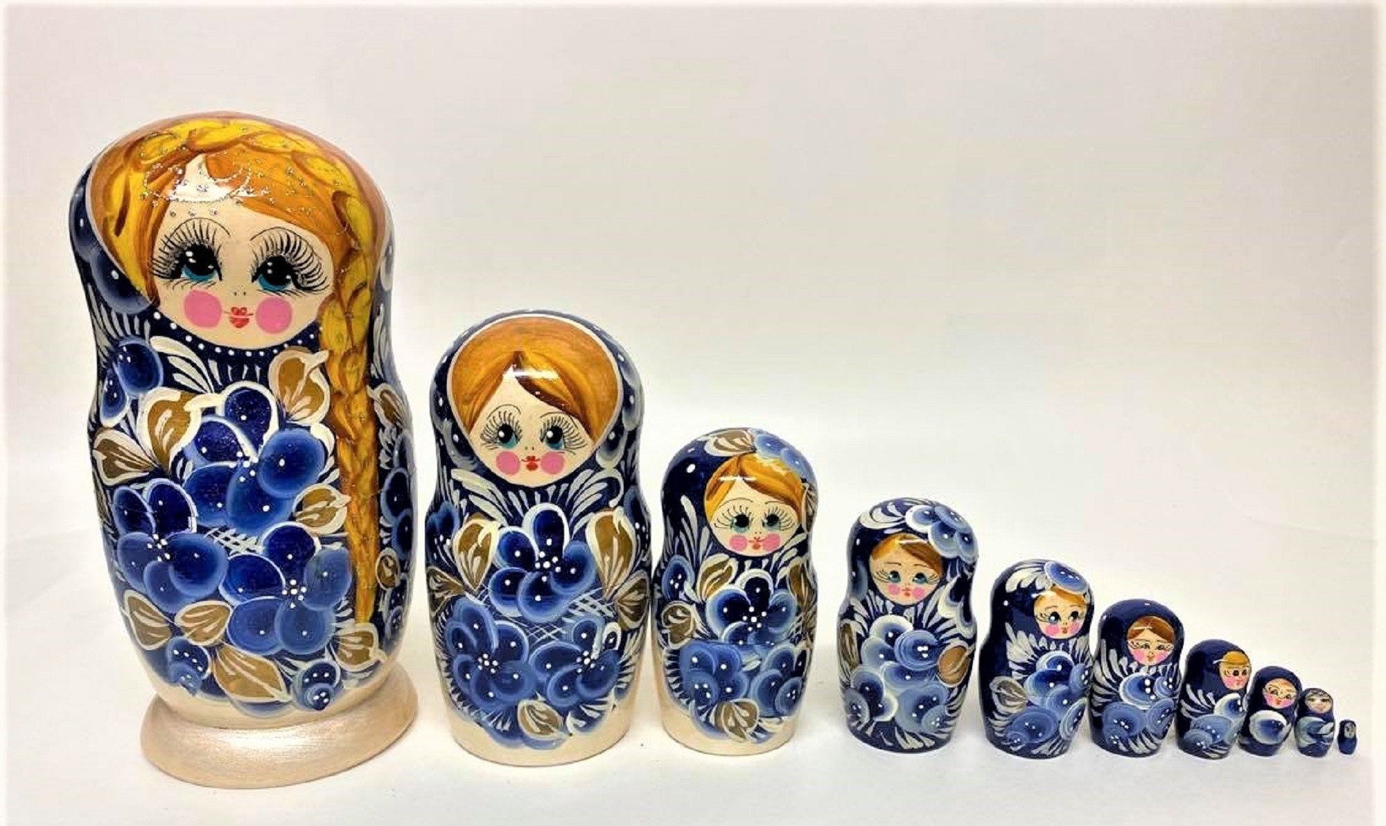 Hand Painted Russian Dolls Matryoshka Babushka Traditional 10 Etsy