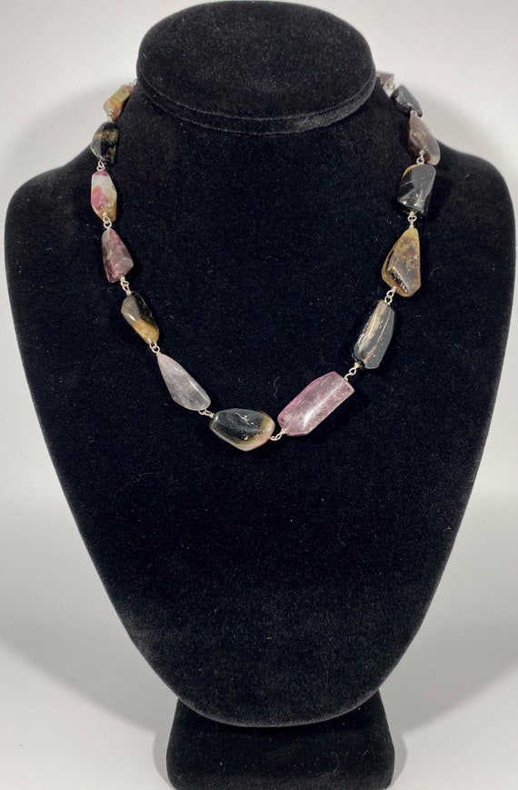 Various Agate Crystal Necklace. Made in India.NBN-