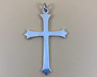 XL Cross Sterling Silver .925 Pendant.Size Approx. 3" long. Made in Thailand. SP-21.