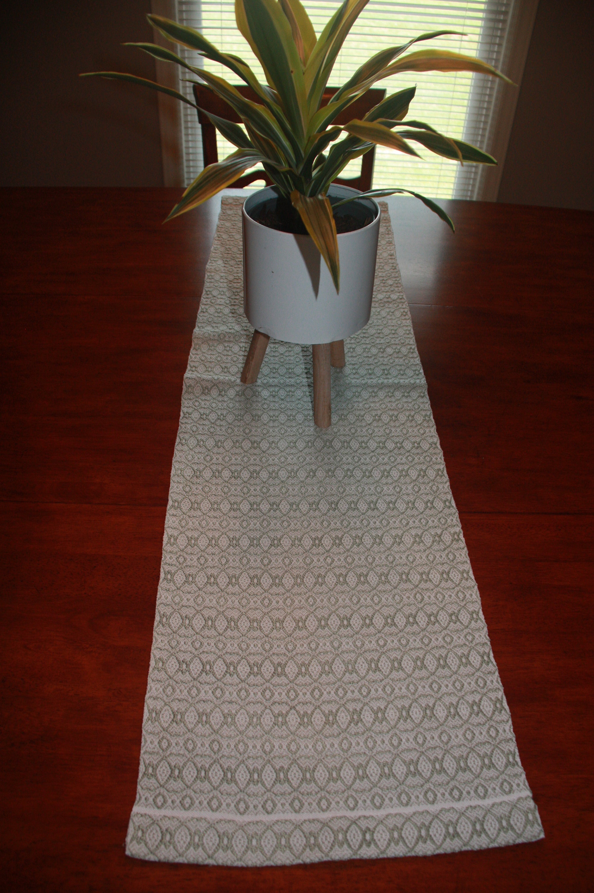 Handwoven Table Runnergreen Etsy UK