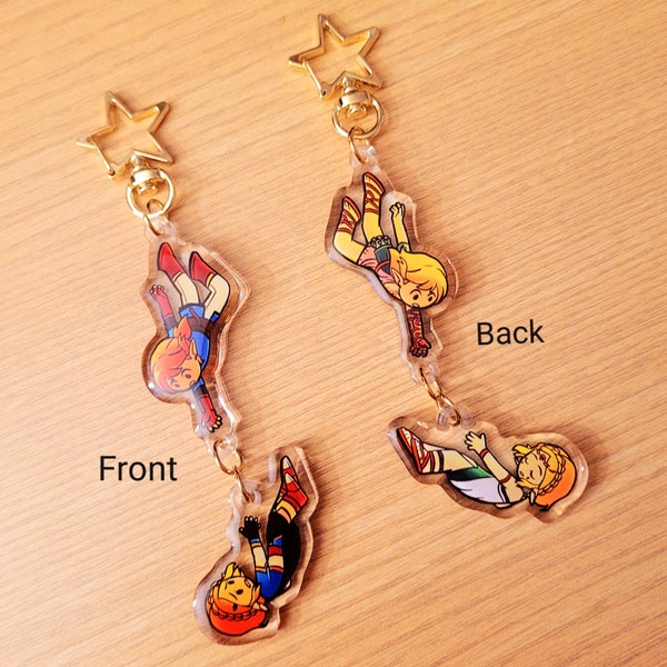 Zelda and Link Falling Keychain | Tears of the Kingdom