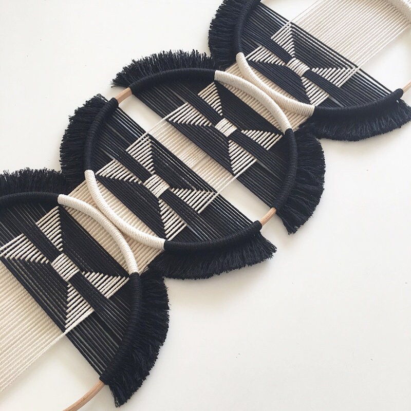 Geo_3_02 | Décor Mural, Mur Tissé de Macrame Hors Blanc