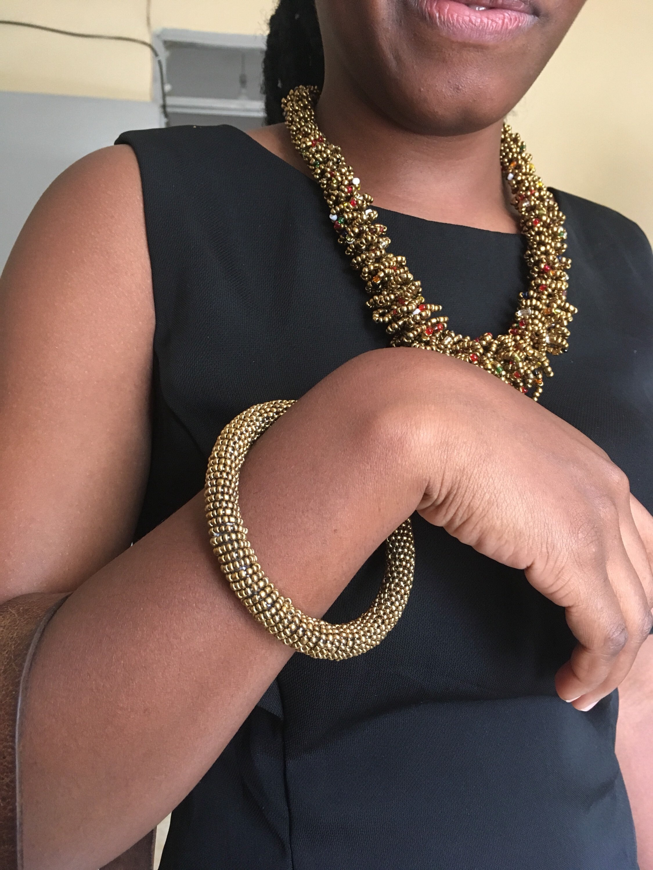 African Beaded Copper Necklace Copper Beaded Necklace Gift Etsy