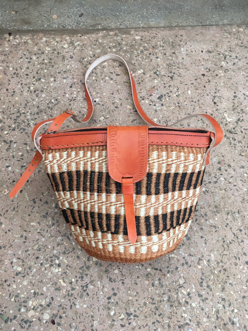 Kenyan Kiondoo Bag Handwoven Market Basket Sisal Shopper | Etsy