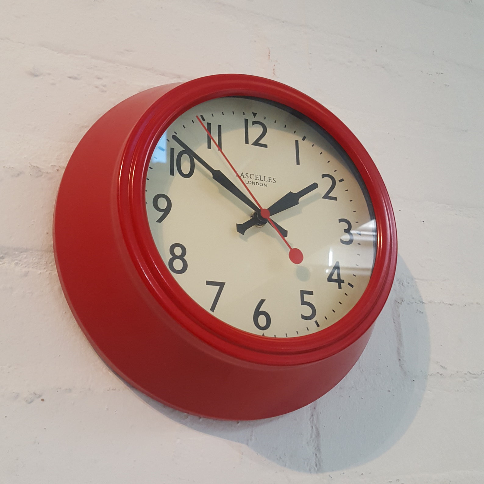 Red Retro Wall Clock With Seconds Hand Etsy UK