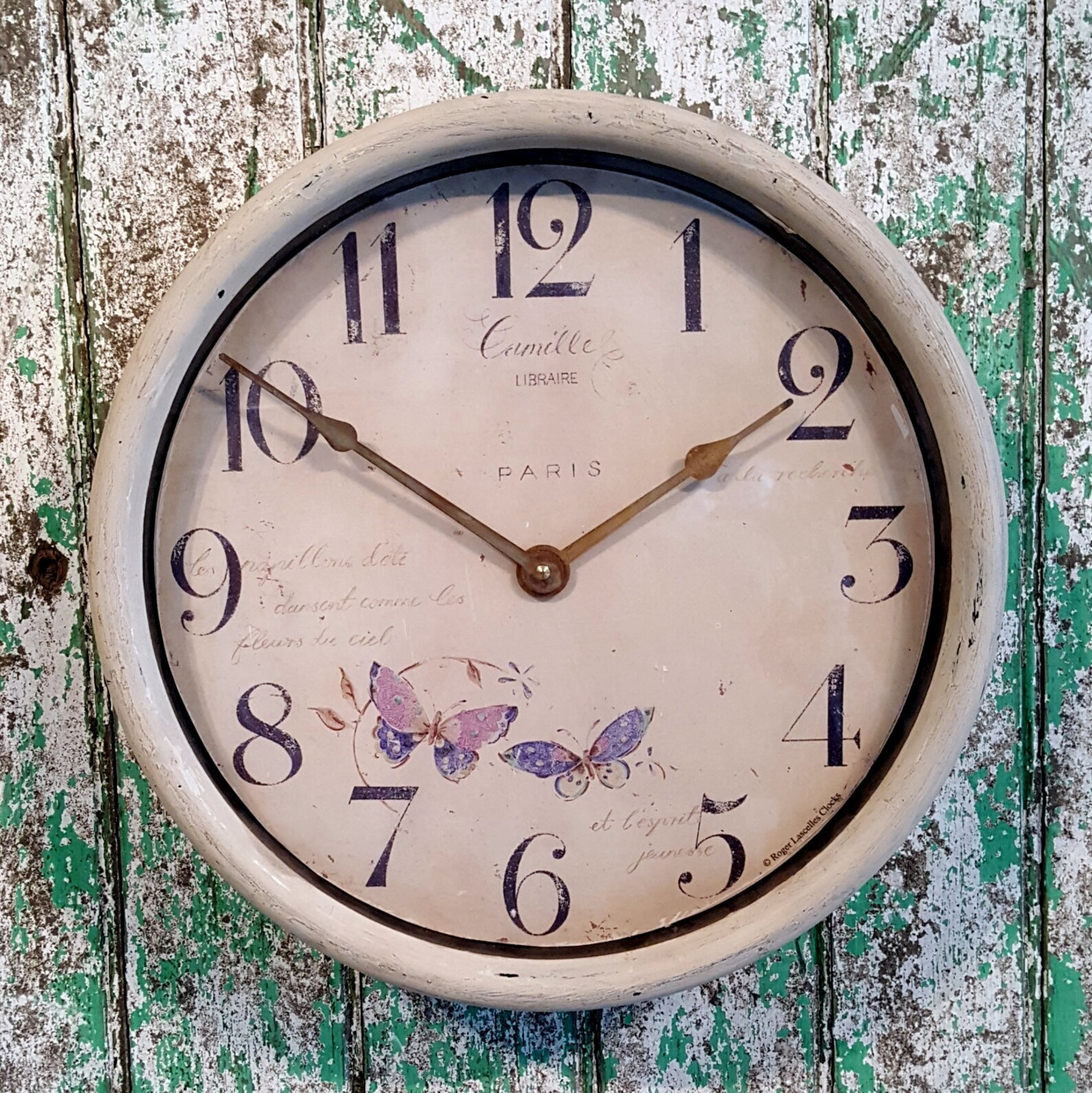 French style Wall clock with a Shabby chic feel Etsy