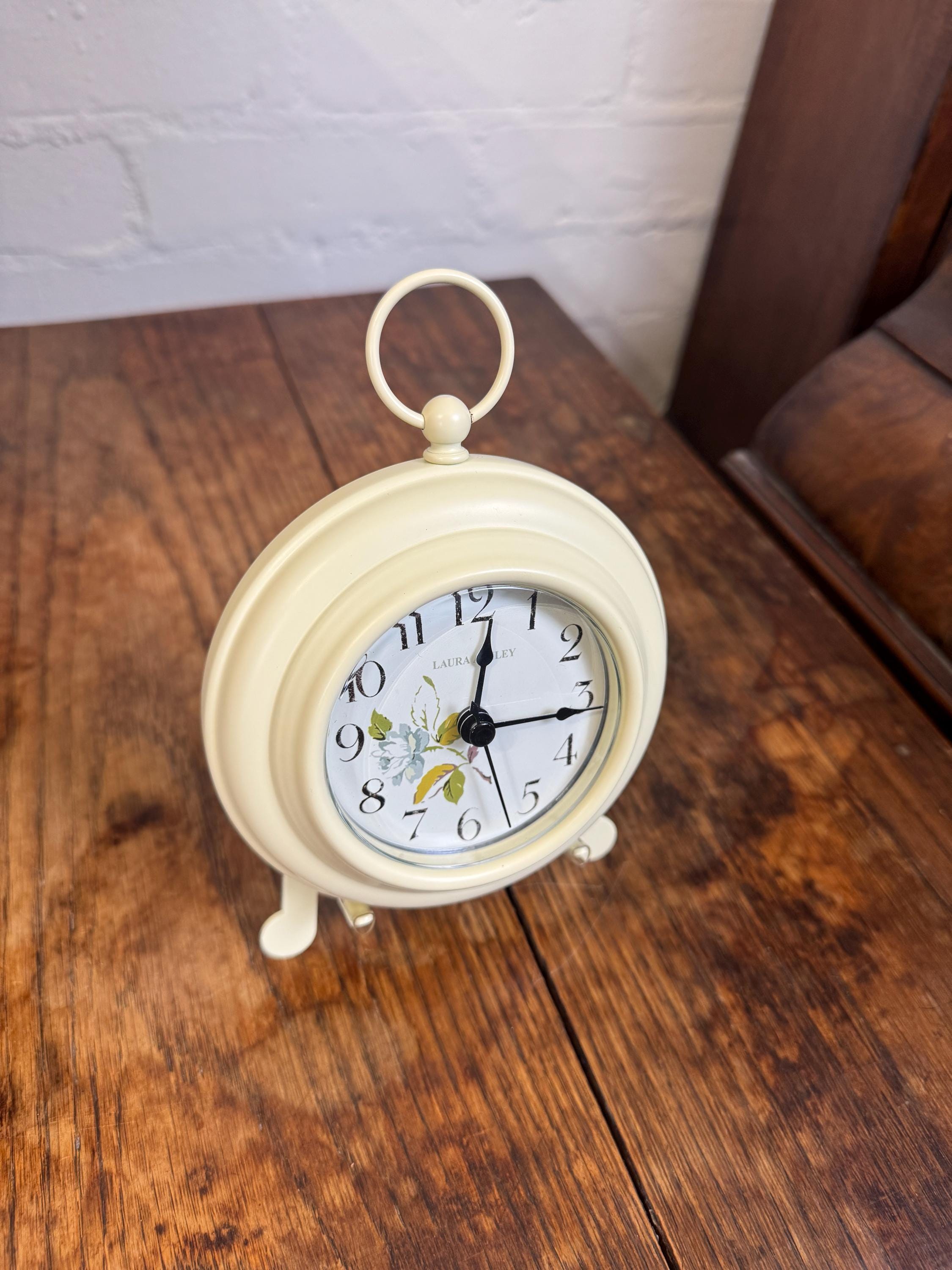 Pretty Vintage Laura Ashley Clock - Bedside Clock - Floral Decor