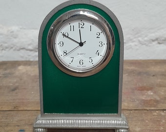 Stylish Roger Lascelles Pewter Desk Clock - Free Postage