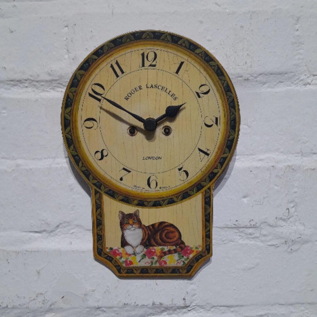 Rustic Cat Clock 171 - Vintage Cat Floral Wall Clock - Cat Lover Gift, Decorative Art ...
