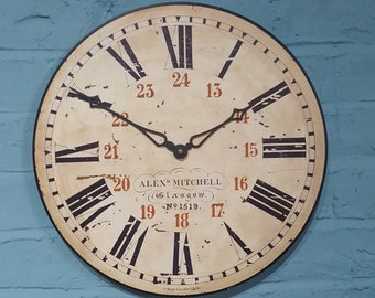 Wall Clock with a Classic Railway Dial Design