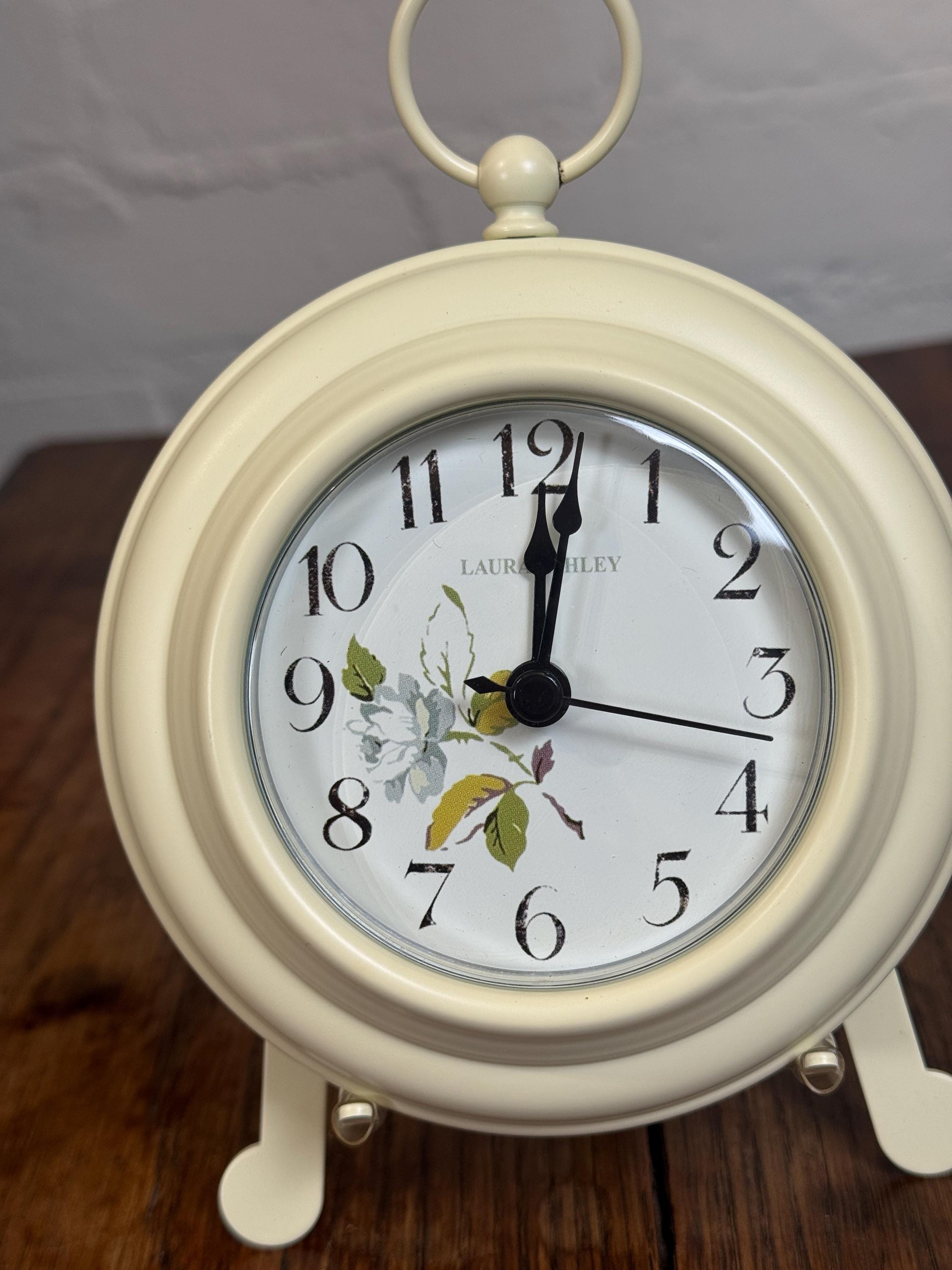Pretty Vintage Laura Ashley Clock - Bedside Clock - Floral Decor