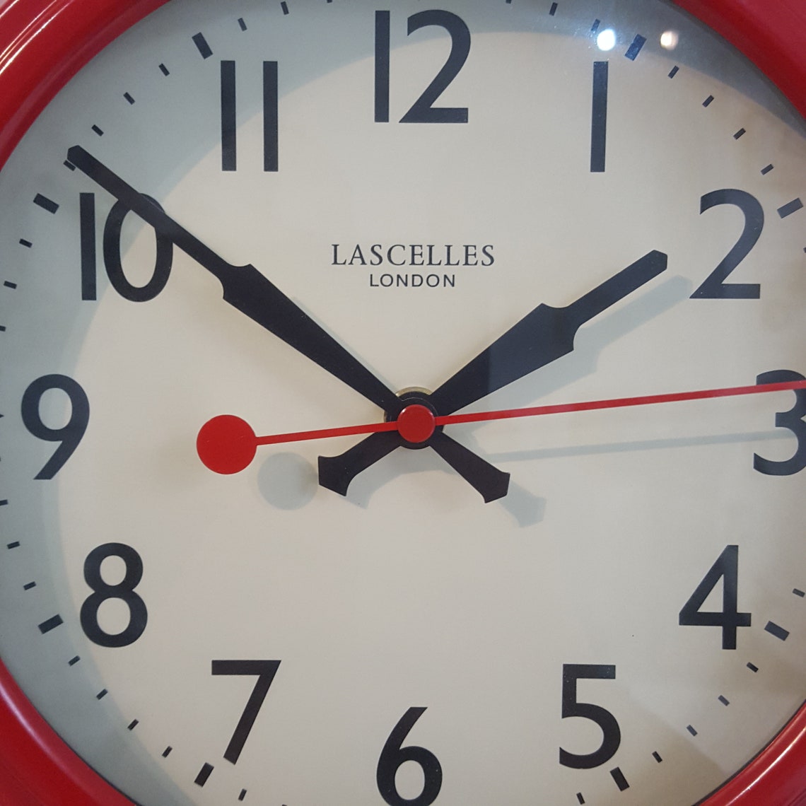 Red Retro Wall Clock With Seconds Hand Etsy UK
