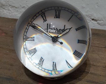 152 - vintage Harrods Globe Clock on Stand - unique clocks