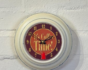 Vintage "It's Coffee Time!" Wall Clock – Roger Lascelles, 8.5cm