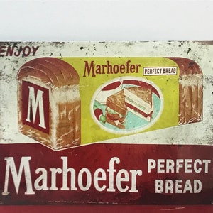 Old Time Bread 9x12 Reproduced Aluminum Vintage Sign Garage Kitchen Decor