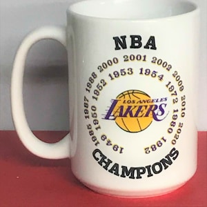 Los Angeles Lakers Championship Years 15 oz Coffee Mug L.A. Lakers NBA Titles