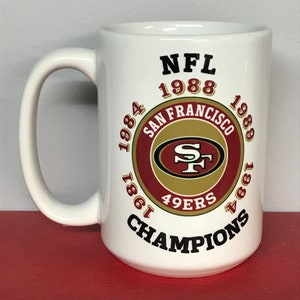 Caneca de café de cerâmica San Francisco 49ers 15 oz NFL Champions Super Bowl
