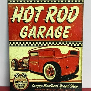Garage Shop Man Cave Hot Rod Vintage Looking Metal Sign 9x12 Aluminum