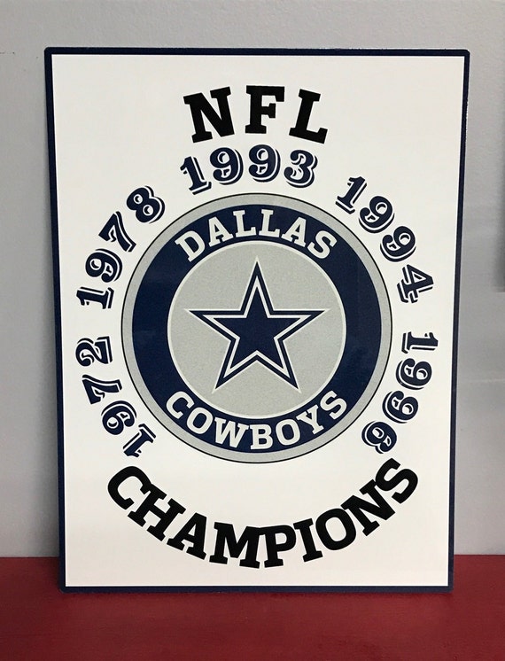 Dallas cowboys Super Bowl Champions Tin Sign Club Cafe bar Home Wall Art 12X8"In 
