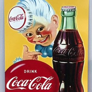 New Coca Cola Reproduced Vintage Ad 9x12 Inch Aluminum UV Protected Sign
