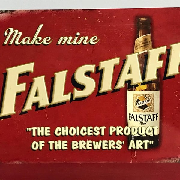 Falstaff Beer Vintage Reproduced Ad Sign 9x12 Aluminum