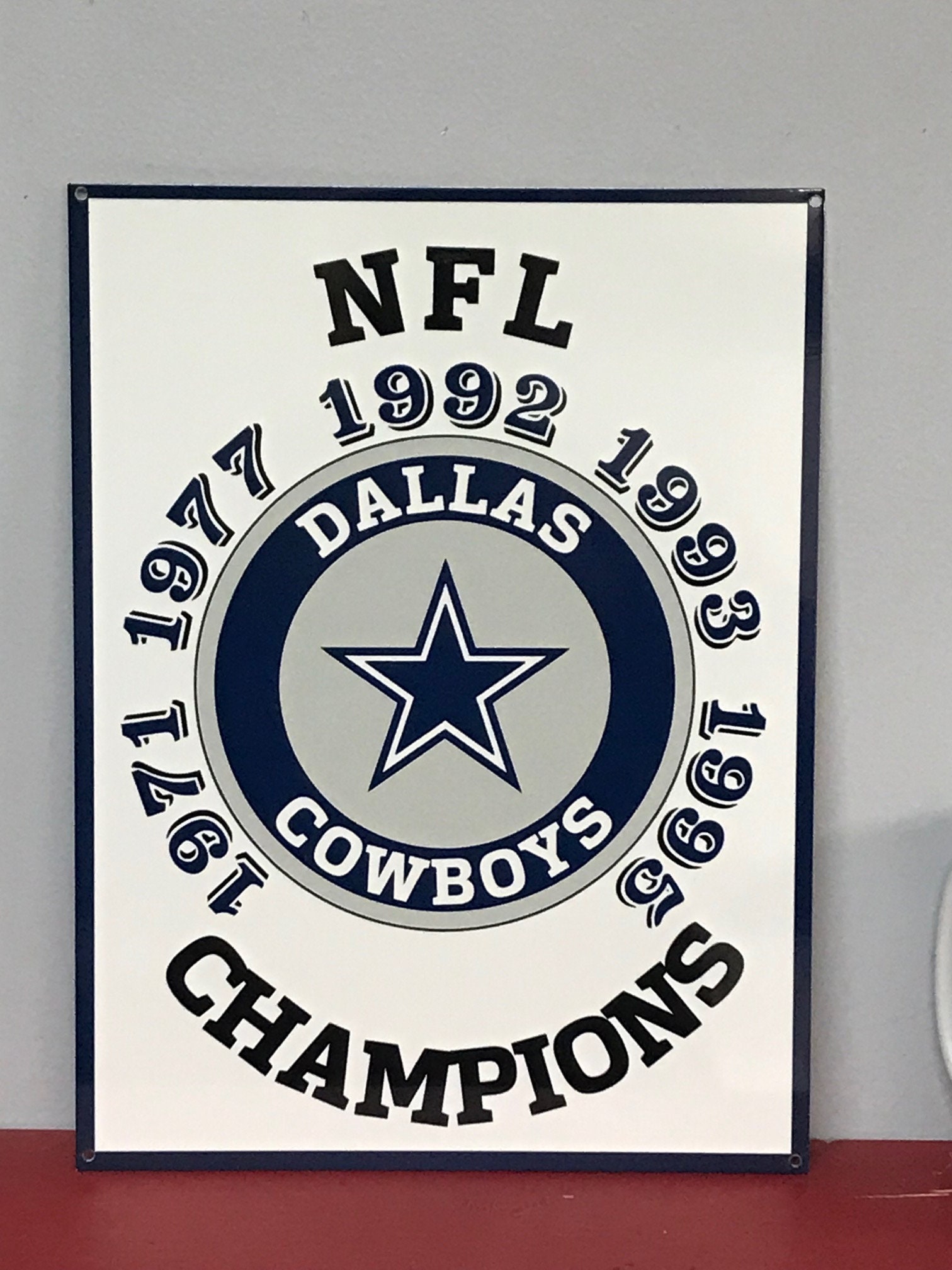 Dallas Cowboys 9x12 Aluminum Sign Super Bowl Championships NFL