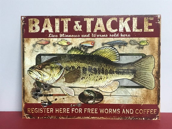 Vintage Looking Reproduction Bait Tackle Fishing 9x12 Aluminum Permanently  Printed Sign -  Canada