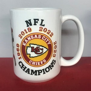 Kanas City Chiefs Champioship 15 oz Coffee Mug AFL NFL Championship Years