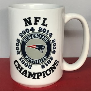 New England Patriots Championship 15oz Super Bowl NFL  Both Sides Buy More And Save