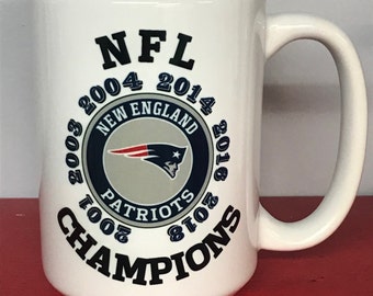 New England Patriots Championship 15oz Super Bowl NFL  Both Sides Buy More And Save
