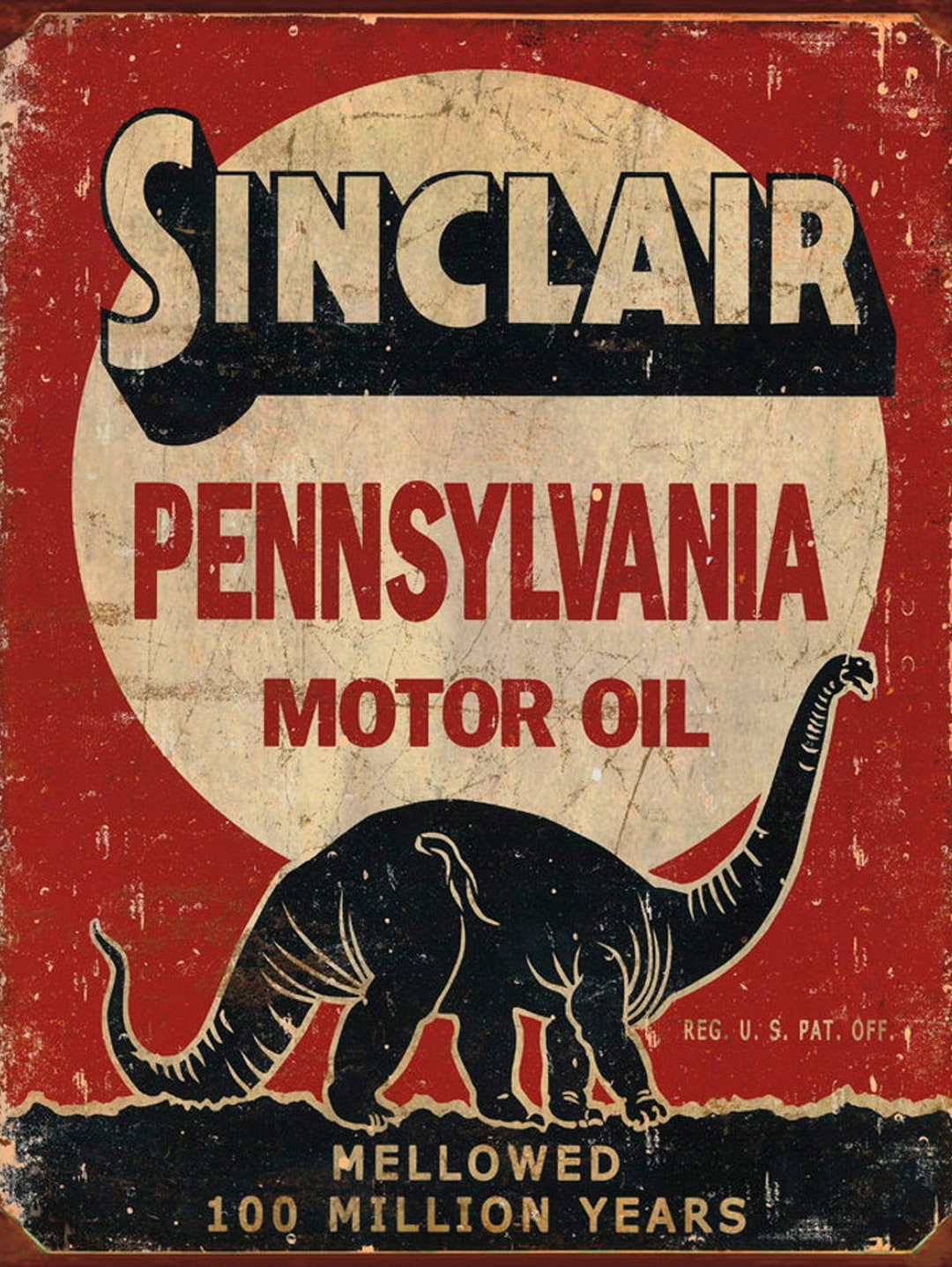 Vintage Looking Sinclair Oil Advertising Sign, 9x12 Aluminum UV